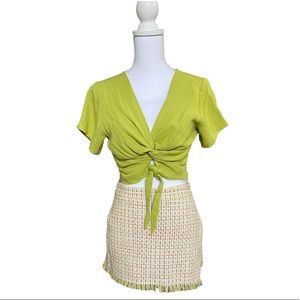 Boutique crop top and Zara skirt / skirt shorts